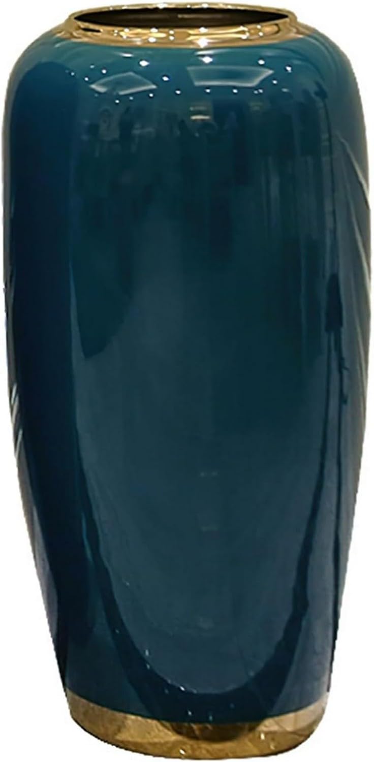 asdchZen Vase Ceramic Flower Vase Tall Floor Vase Large Floor Ceramic Flower Vase, For Decor Branches And Dried Flowers, Living Room, Office, Entryway,24X50Cm,24x50cm