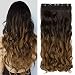 Neverland Beauty 24"Synthetic Curly Two Tone Ombre Hairpiece Hair Extensions 3/4 Full Head Clip 6 Colors