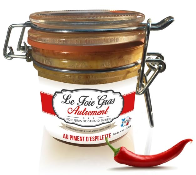 Relais Gourmet Foie Gras entero al pimiento de Espelette – 100% Francés, Sin Conservantes ni Aditivos – 400g