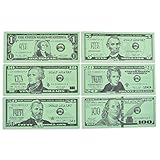 LEARNING ADVANTAGE Play Bills Set - 35 Ones, 25 Fives, 20 Tens, 15 Twenties, 5 Fifties and 5 Hundreds - Replica Bills for Pretend Play with Fake Currency