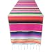 5 Packs Mexican Serape Table Runner with Tassels for Mexican Home Party Decorations Christmas Thanksgiving Outdoor Wedding Ceremony, Colorful Striped Handwoven Fringe Cotton Blanket, Pink,14x84 inches