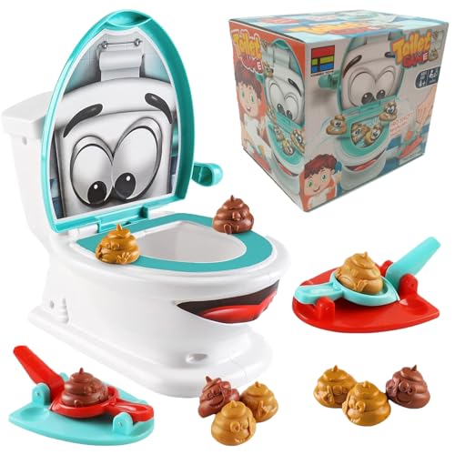 Poop Shooter Game Toilet Creative Toy with 12 Poops 2 Launchers 1 Sticker Poo Toilet Game Toy Poo Shoot Game Pooping Toy Novelty Poo Games Weird Gifts Funny Toys for Kids Chrstmas Family Party Game