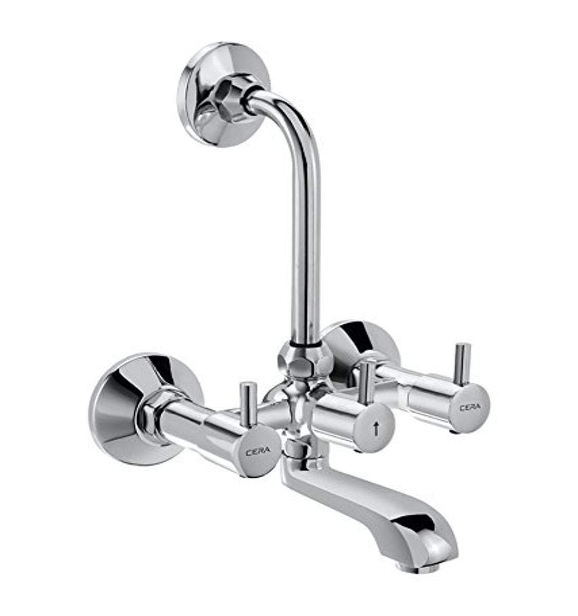 CERAGarnet Quarter Turn F2002403 Brass Wall Mixer (Silver)