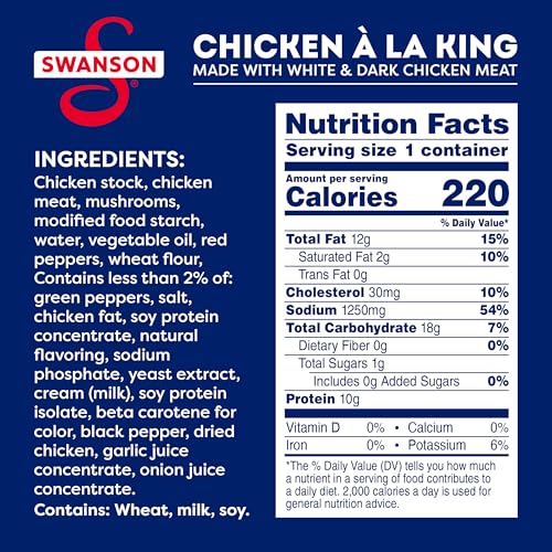 Image of Swanson Canned Chicken a la King With White and Dark Chicken Meat, 10.5 OZ Can (Pack of 5)