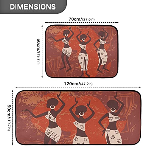 African Black Women Kitchen Rugs And Mats Set 2 Piece Non Slip Washable Runner Rug Set Of 2 For Kitchen Sink Floor Home Decor Laundry #TOP2