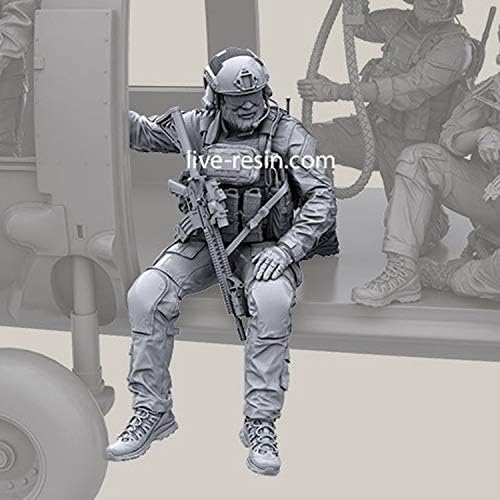 Miniatura 6 de PANGCHENG 135 Pave Hawk Helicóptero Crew Set, Resina Modelo Soldado GK, tema militar moderno, sin montar y sin pintar kit