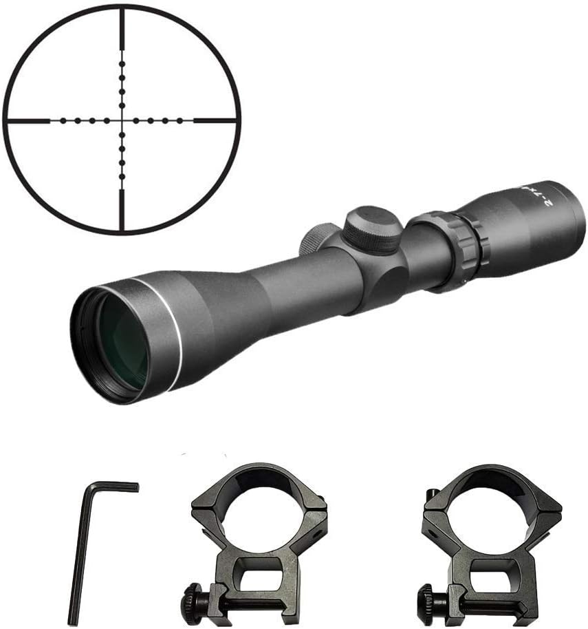 Long Eye Relief Scope 2-7x42 Mil-dot Reticle 30mm Tube Diameter Fits Mosin Nagant 1891/30 M39 with Mount Rings