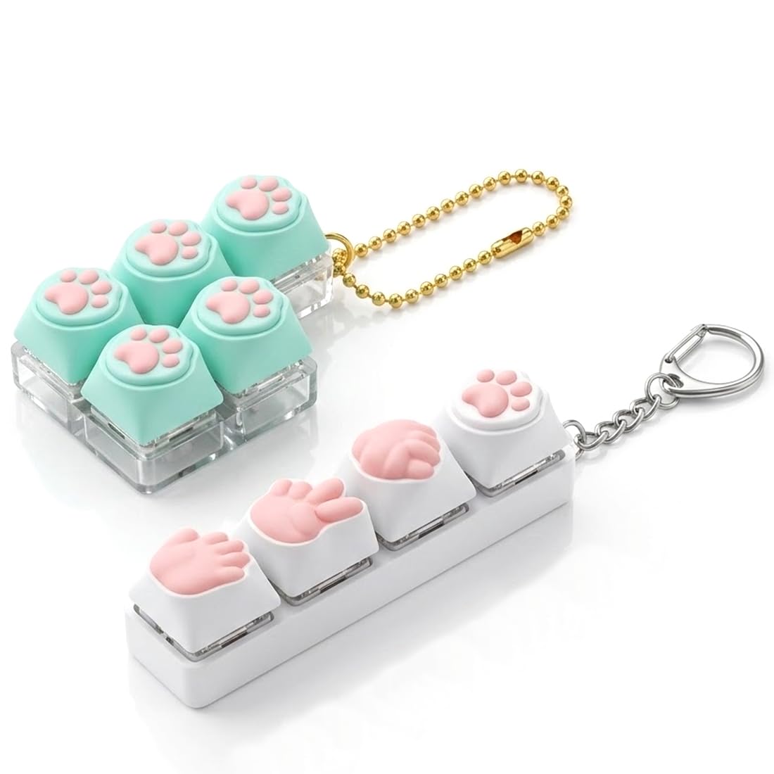 Qianly Clavier Anti-stress Porte-clés, Clavier Mécanique de Poche, Touches Uniques, Compact, Cadeau pour Adultes, Hommes et Femmes, Idéal pour Le Bureau Ou L, 4 Clés