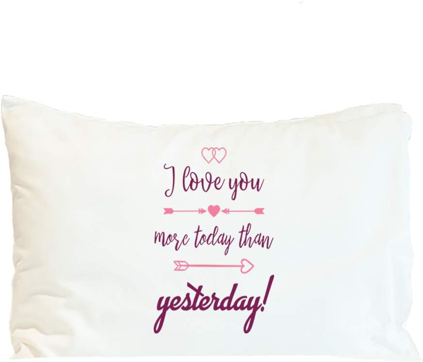 Style In Print Custom Pillow Case I Love Valentines You More Today Than Yesterday! Motivation Inspiration & Motivation Polyester Home Decor Bed Pillow Covers Personalized Text Here 30x20 Inches
