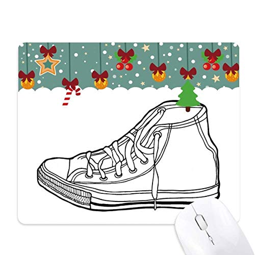 Mouse pad de goma con patrón de zapatos de lona para regalo de Navidad