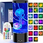 AONESY Jellyfish Lamp Aquarium Night Light Jellyfish Lamps with 17 Colours & 4 Modes Remote Control Realistic Jellyfish Mood Light USB Desk Lamp for Home, Office [Energy Class G]
