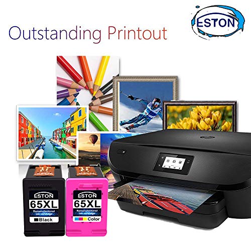 Eston Remanufactured Ink Cartridge Replacement For Hp 65Xl High Yield For Hp Deskjet 3720 3730 3755 Envy 5055 5052 5058 Printer(1Black 1Tri-Color,2-Pack) #TOP6