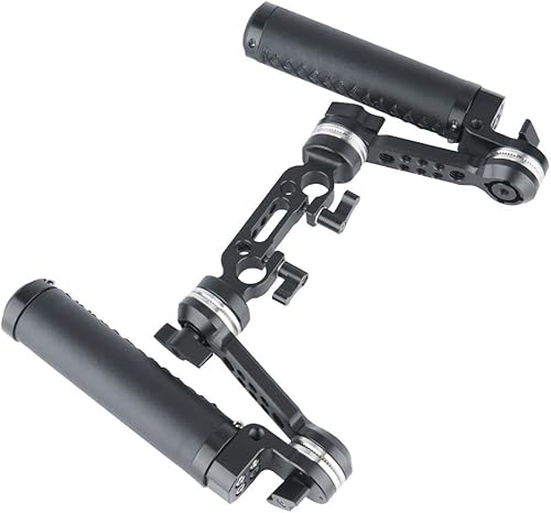 Miniatura 9 de NICEYRIG Kit de empuñadura de mango de roseta de cuero con brazo de extensión de roseta, abrazadera de doble varilla de 0.591 in para soporte de