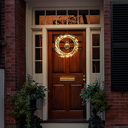 Szminiled Lighted Birch Garland With Timer 60 Led Fairy Lights, Spring Summer Wreath With Light For Mantle Decor, Lit Tree Branches Garland For Indoor Outdoor Wall Front Door Window Room Decor #TOP4