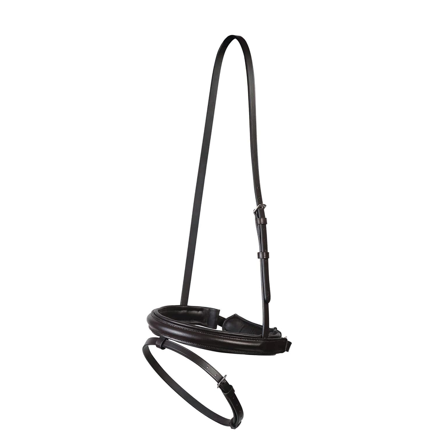 Collegiate Essential Padded Raised Crank Noseband, Brown, Pony