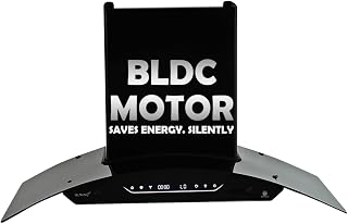 RUWA RAVE 90cm BLDC Motor Kitchen Chimney | 1400 m3/hr Suction | Filterless Auto Clean | Gesture & Touch Control | Heat Auto Clean Technology | Black