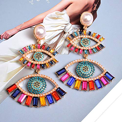 Eye Earrings For Women - Evil Eye Earrings，Gift For Birthday, Thanksgiving, Mother's Day, Casual Or Daily Wear (Double Gold) #TOP5