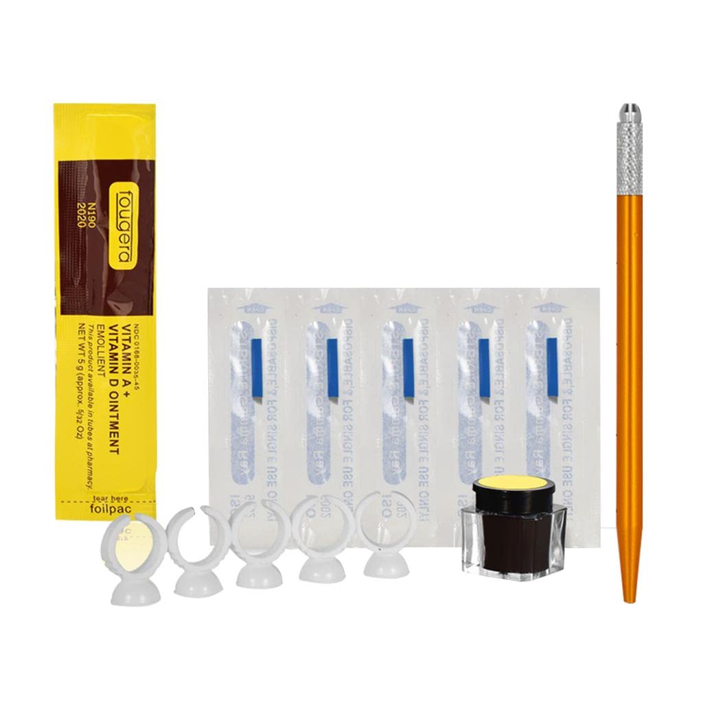 SAZ DEKOR Permanent Makeup Kit Tattoo Manual Pen Needle Practice Skin Ink Ring Cups 5|Professional Complete Tattoo Kit & Supplies, Tattoo Ink Set with Accessories, Body Art Stencil Pack For All|-image-12