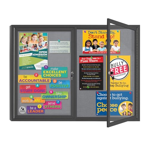 Enclosed Bulletin Board Lockable,Outdoor Noticeboard 44x32 Inch by Maxrieny - Used condition - US$236.99