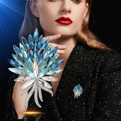 Image of Dainty Brooch Pin for Women, Rhinestone Scarf Shawl Costume Brooches and Pins Flower Boutonniere Hat Bag Suit Dress Accessories Pearl Brooches Lapel Pins