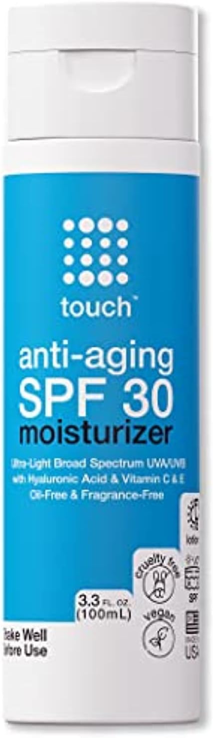 Age Defying SPF 30 Sunscreen Moisturizer Face Cream with Vitamin C, E, & Hyaluronic Acid for Face, Neck, or Body - Fragrance and Oil Free - 3.3 Oz