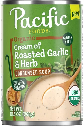 Image of Pacific Foods Organic Condensed Cream of Roasted Garlic and Herb Soup, 10.5 oz Can (Pack of 4)