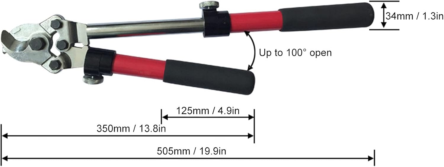 Cable Cutter Long Arm High Carbon Steel Manual Copper Aluminum Wire Cutting Tool LK105 for Electricians and DIY Enthusiasts