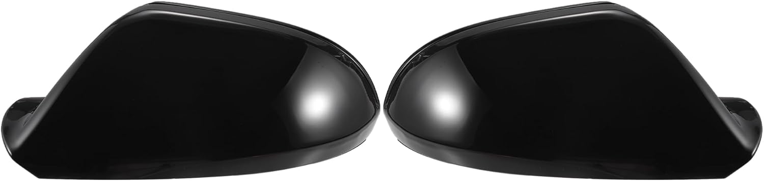 X AUTOHAUX Pair Car Rear View Driver Passenger Side Mirror Cover Cap Replacement Gloss Black for Audi A6 C7 2011-2018 for Audi S6 RS6 C7 Mirror Guard Covers Exterior Decoration Trims