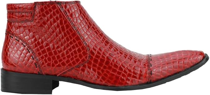 snakeskin red boots