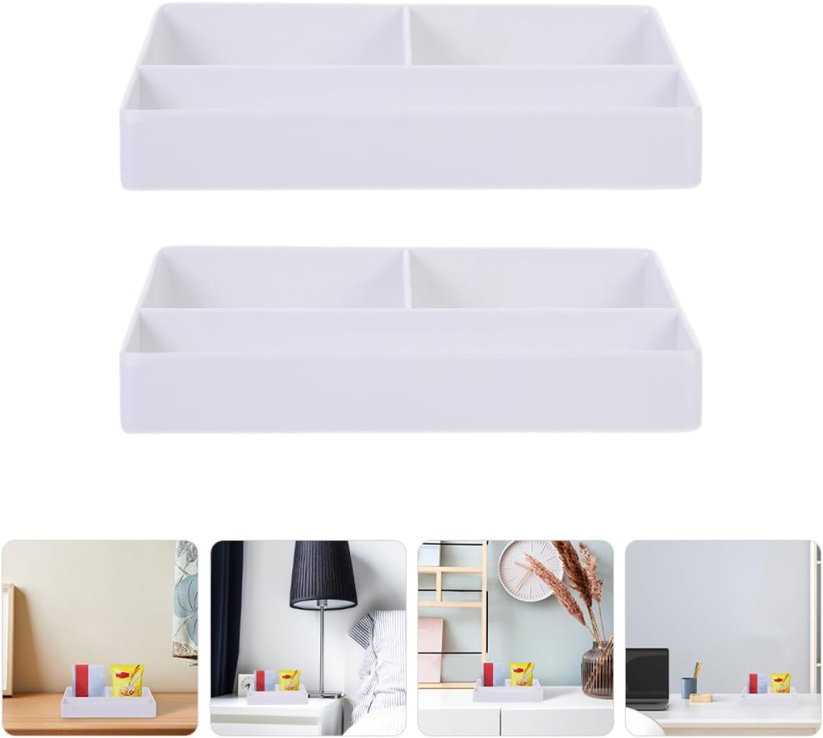 2 Pack Tea Bag Organizer PVC Desktop Storage Holder for Coffee Station