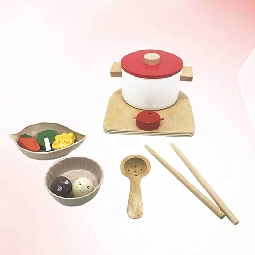 Miniatura 8 de ibasenice 1 juego de juguetes para niños de madera juguetes para niños Kidcraft juego de madera juguete de cocina de madera olla caliente