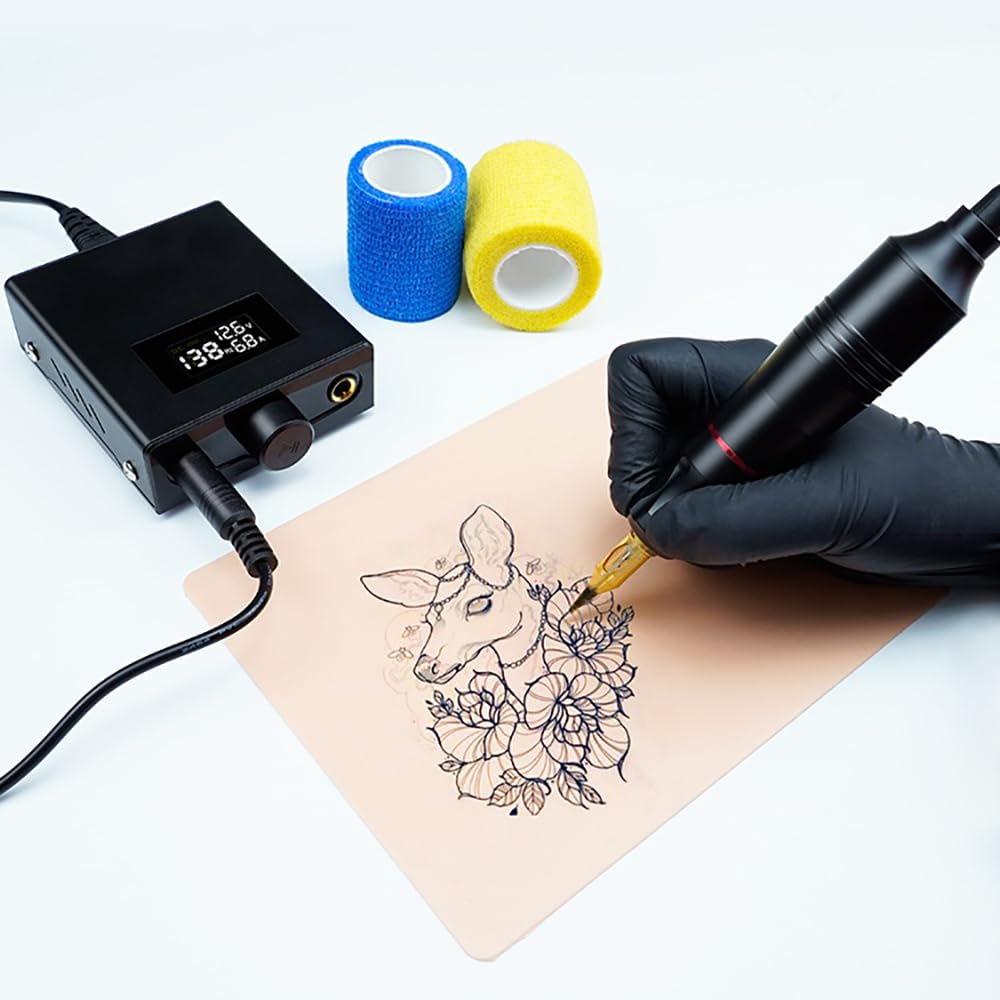 Digital Tattoo Alimentatore per la penna rotante - Mini Power Box professionale con uscita regolabile 3-12 V, display a velocità LCD, 3 modalità di lavoro