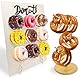 Niuohoy 2 Stück Wiederverwendbarer Bagel-Donut-Ständer Donuts Ständer Holz Bagel-Halter für Hochzeiten Geburtstage, Babyparty, Jubiläen, Konditoreie