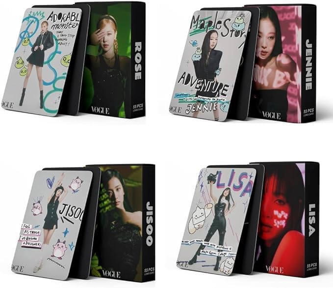 4 Pack/220 Pieces Blackpink Jisoo Rosé Lisa Jennie Photocards