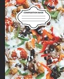 Composition Notebook: Supreme Pizza Design with Black Textblock Spine - (7.5