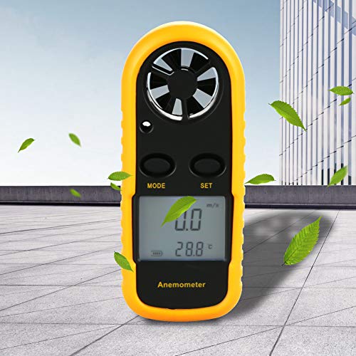 Anemómetro Digital Portátil para una Medición Precisa de la Velocidad del Viento con Visualización de Retroiluminación LED y Medidor de temperatura: Ideal para Actividades de Navegación y