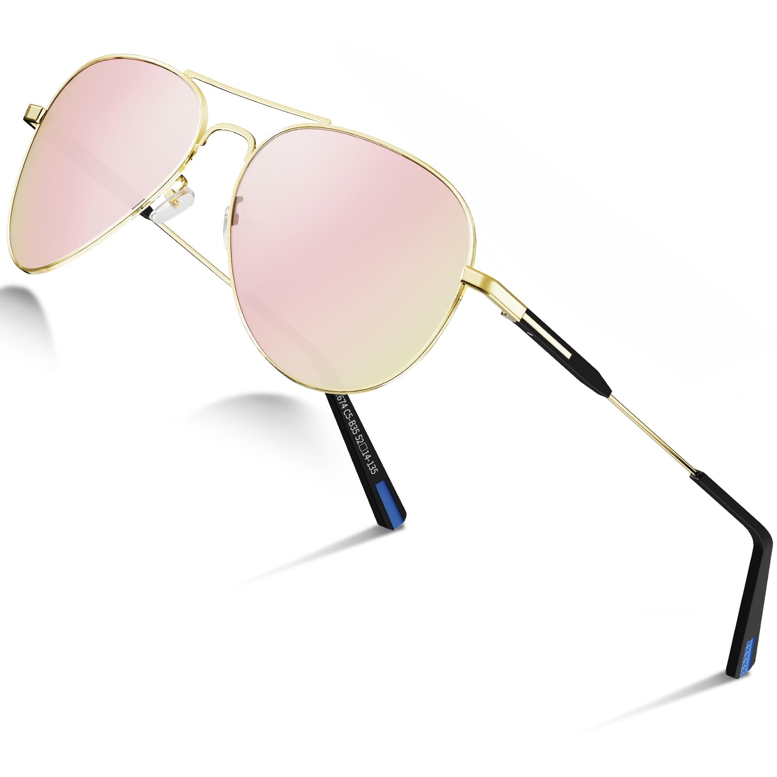 DADA-PRO Sonnenbrille Herren Polarisiert Pilotenbrille Damen Metallrahmen Retro Fliegerbrille UV400 Schutz Polarized Sunglasses Men Women