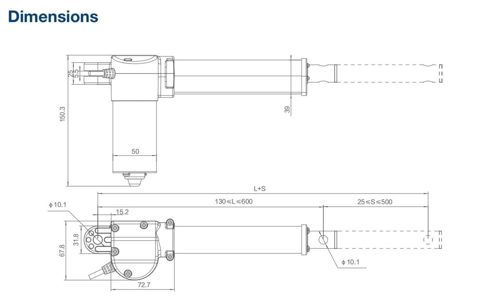 29VDC Actuator Motor High Frequency Electric Sofa Linear Actuator
