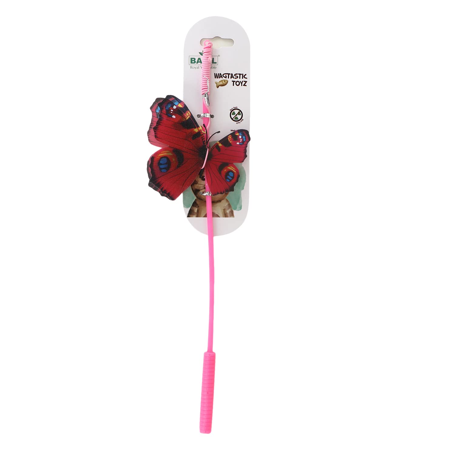 BASIL Cat Teaser Teasing Stick with Butterfly and Bell (B098QZYQHF) Amazon Price History, Amazon Price Tracker