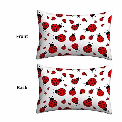Mugod Home Decor Pillow Cases Red Ladybug Cartoon Seamless Pattern,Standard Throw Cushion Cover For Bed Couch Sofa Office Decor 20X30 Inches #TOP1