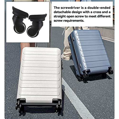 1 Pair Replacement Wheels 360 Swivel Suitcase Casters for Luggage Black (W013)4