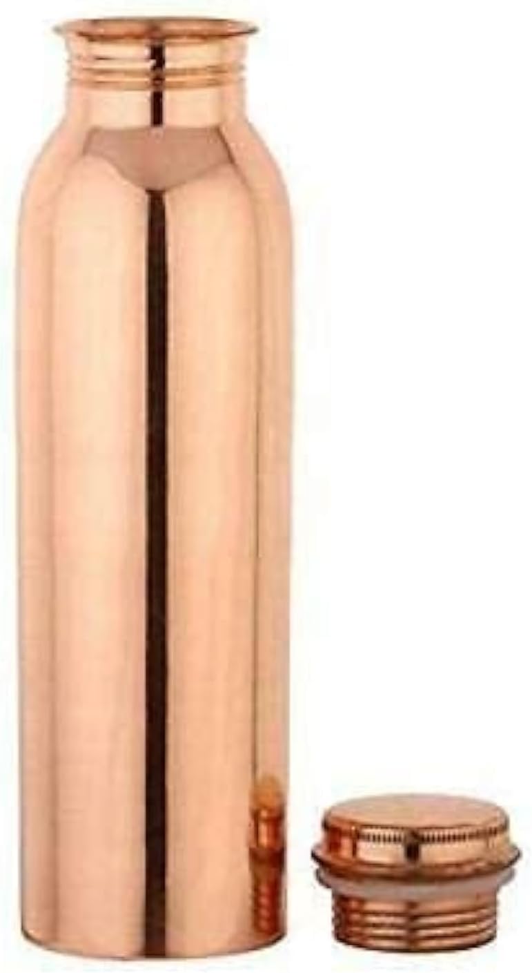 Pure Copper Water Bottle 32 oz Leak Proof Design Vessel Ayurveda Health Benefit Pitcher for Sport, Fitness, Yoga