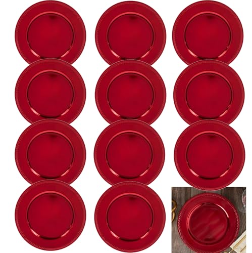 Hobby Lobby Red Braid Charger Plates, 13 Inch, Set of 12