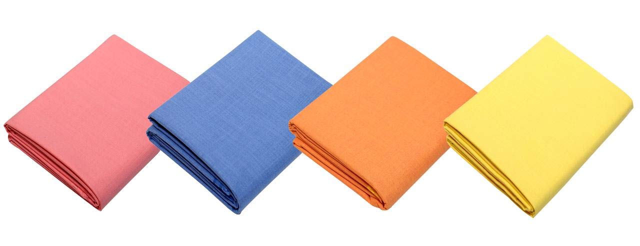 Men's Poly-Cotton Unstitched 4 Pieces Shirt/Kurta Fabric (Multicolor; Free Size)-image-38