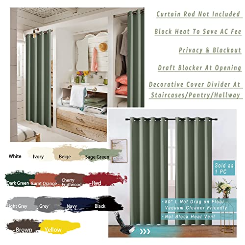 Xtmyi XT-GJM-DKML-SAGE GREEN-42X80 Sage Green Door Tapestry Curtain For Doorway,Match Wall Room Decor,Privacy Blackout Boho Dorm Curtains For Bedroom Closet Door Living Divider Cover Between Bathroom Sliding Glass Patio,Light Green thumb #2