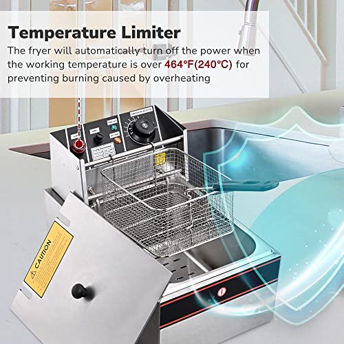 Wechef Electric Deep Fryer With Basket 2500W 12.7 Qt Countertop Stainless Steel Frying Machine Commercial Home Chicken Funnel Cake Bar #TOP7