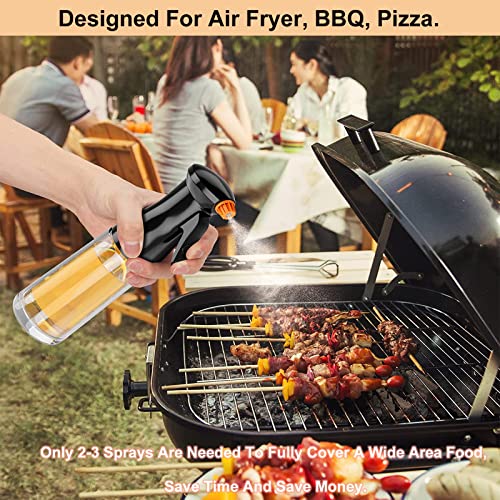 Olive Oil Sprayer For Cooking With Rotatable Replaceable Mist Nozzles 7.05 Fl Oz(200Ml) Glass Oil Spritzer Dispenser Bottles Kitchen Gadgets For Air Fryer,Bbq,Baking,Salad #TOP1