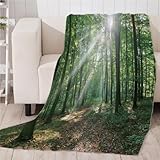GXBDYD Kuscheldecke Schöne Landschaft Wald Sonnenschein Muster 150X200cm Weiche Flauschige Plüsch Decke Flanell Fleecedecke/Sofadecke/Wohndecke/Mikrofaser Couchdecke/Winterdecke, Warm Gemütlich Langl