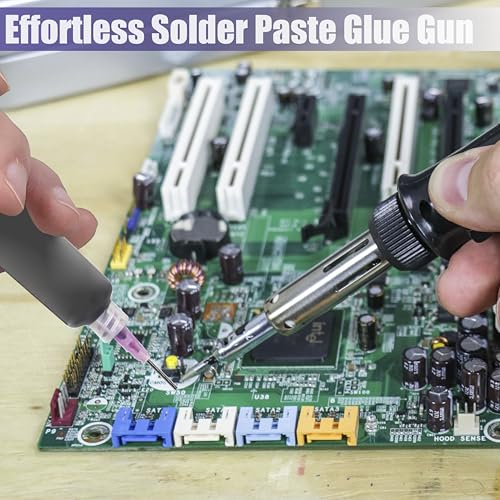 Image of Yakamoz Effortless Solder Flux Paste Glue Gun - Precision Solder Flux Extruder Handheld Needle Solder Paste Dispenser for Electronics Soldering, Fits 10cc Soldering Flux Paste