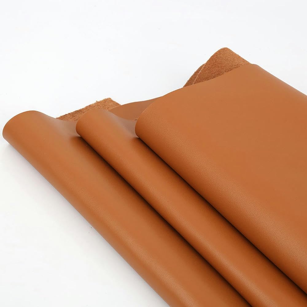 Skóra licowa do rzeźbienia, Prawdziwy materiał rzemieślniczy ze skóry bydlęcej 1 mm khaki, wiele rozmiarów(50x100cm)